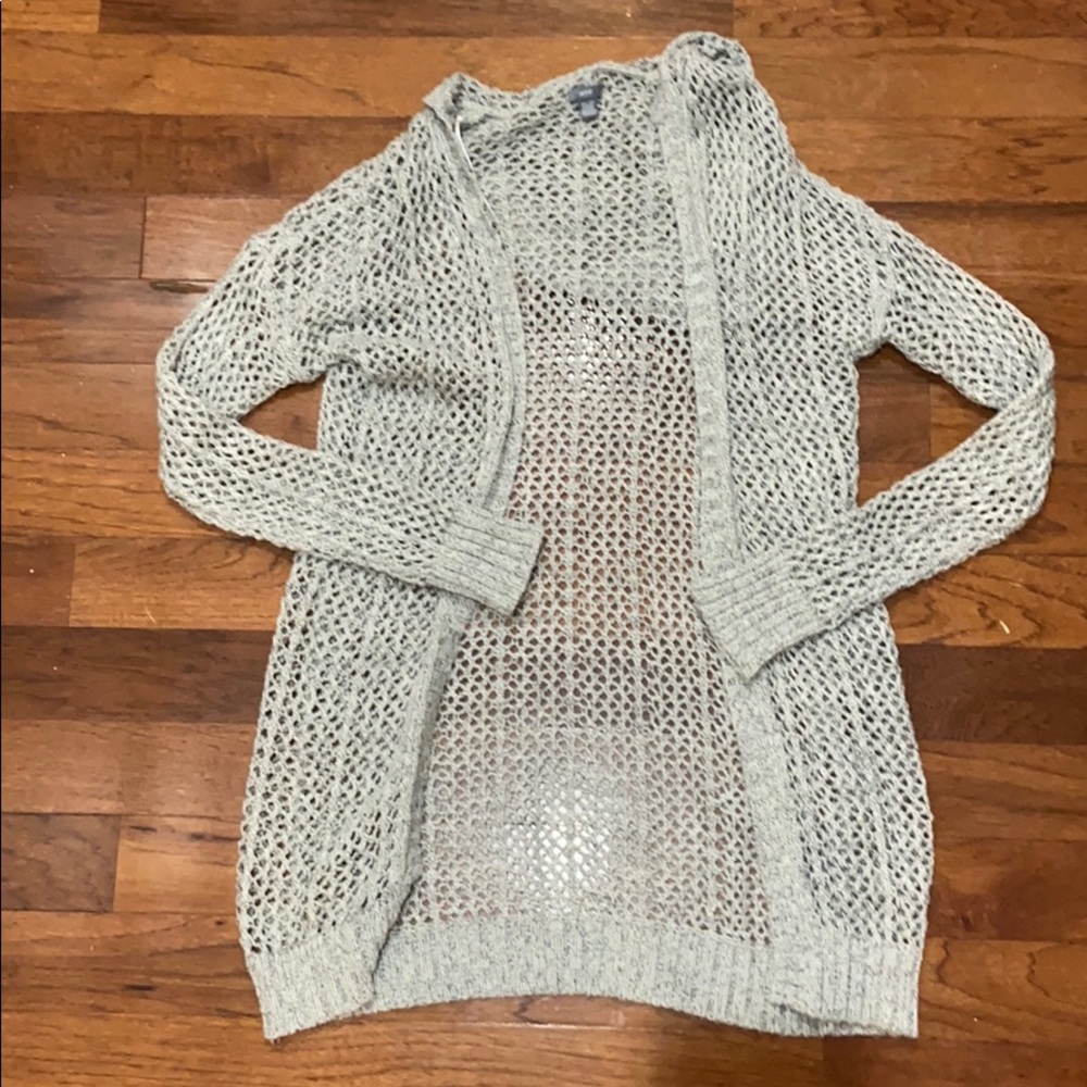 Aerie Open Knit Hooded Cardigan
